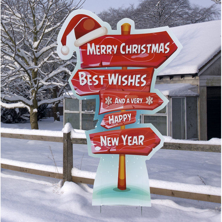The Holiday Aisle® Holiday Directional Sign Yard Standee & Reviews